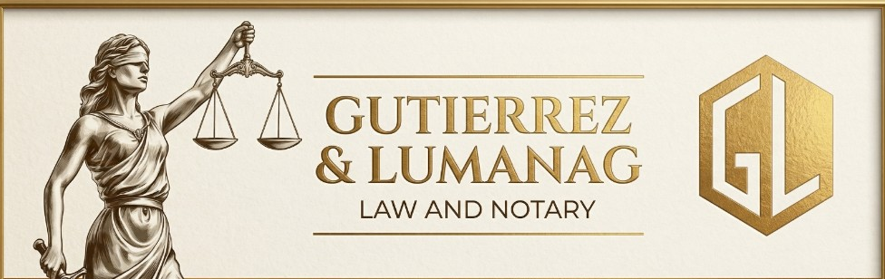Gutierrez and Lumanag Law and Notary — Lady Justice and firm emblem